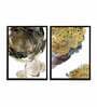 Black & Golden Theme Framed Canvas Art Print Set Of 2