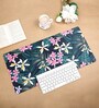 Black & Green Floral Printed Laptop & Keyboard Mat