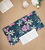 Black & Green Floral Printed Laptop & Keyboard Mat