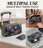 Black & Green Floral Printed Make Up Pouch