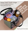 Black & Green Floral Printed Recatangle Insulated Lunch Bag