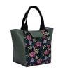 Black & Green Floral Printed Recatangle Insulated Lunch Bag