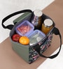 Black & Green Floral Printed Recatangle Insulated Lunch Bag
