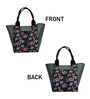 Black & Green Floral Printed Recatangle Insulated Lunch Bag