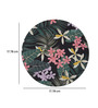 Black & Green Floral Printed Round Mousepad