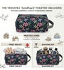 Black & Green Floral Printed Toiletry Pouch