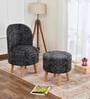 Black & Grey Block Printed Chair & Stool