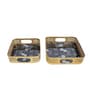Black & Grey Blocks Meeena Tray Set of 2