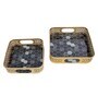 Black & Grey Blocks Meeena Tray Set of 2