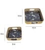Black & Grey Blocks Meeena Tray Set of 2
