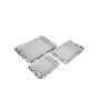Black & Grey MDF Wood Mother Of Pearl (Set of 3) Serving Tray