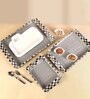 Black & Grey MDF Wood Mother Of Pearl (Set of 3) Serving Tray