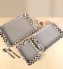 Black & Grey MDF Wood Mother Of Pearl (Set of 3) Serving Tray