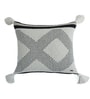 Black & Natural 100% Cotton Diamond Check 18X18 Inches Knitted Cushion Cover