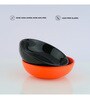 (Set Of 2) Black & Orange Stoneware Snack Bowl