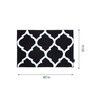 Black Traditional Polyester 80x50 Inches AntiSkid Bath Mat