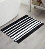 Black Traditional Polyester 80x50 Inches AntiSkid Bath Mat