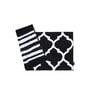 Black Traditional Polyester 80x50 Inches AntiSkid Bath Mat