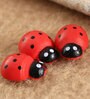 Black & Red Plastic Shiny Beetle Set Of 14 Garden Figurine