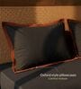 Black & Rust 400 TC Cotton Satin King Size Bedsheet with 2 Flanged Pillow Covers