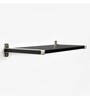 Solid Wood Fixed Bracket Wall Shelf with Bright Nickel Brackets in Black & Silver Colour