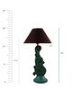 Black Poly Cotton Shade Table Lamp with Green Base