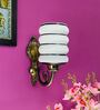 Black & White B22 holder Metal & Glass Uplight Wall Scone