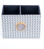 Black & White Cotton Fabric Coated Mdf Cutlery Holder With Agate   6 X 4 X 3.5 Inch