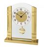 Gold & White Glass Table Clock