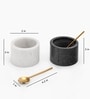Black & White Marble Salt & Pepper Bowl Set
