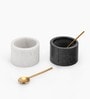 Black & White Marble Salt & Pepper Bowl Set