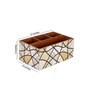 Black & White Mdf Wood Rectangle 1 Pcs Cutlery Holder