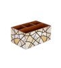 Black & White Mdf Wood Rectangle 1 Pcs Cutlery Holder