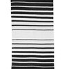 Black & White Polypropylene Striped 3 x 5 Feet Dhurrie
