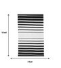 Black & White Polypropylene Striped 3 x 5 Feet Dhurrie