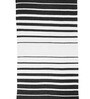 Black & White Polypropylene Striped 3 x 5 Feet Dhurrie