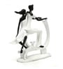 Black & White Polyresin Couple On Scooter Showpiece