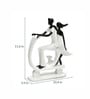 Black & White Polyresin Couple On Scooter Showpiece