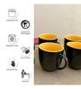 Black & Yellow Ceramic  (Set Of 6) Tea Cup