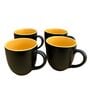 Black & Yellow Ceramic  (Set Of 6) Tea Cup