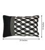 Black Geometric 240 TC Cotton Double Bed Cover with 2 Pillow Covers