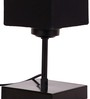 Black  Cotton  Shade Traditional Table Lamp With Black  Base