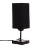 Black  Cotton  Shade Traditional Table Lamp With Black  Base