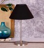 Black  Cotton  Shade Traditional Table Lamp With Steel  Base