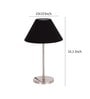 Black  Cotton  Shade Traditional Table Lamp With Steel  Base