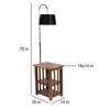 Black Fabric Shade Floor Lamp With Brown & Nickel Base