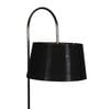 Black Fabric Shade Floor Lamp With Brown & Nickel Base