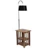 Black Fabric Shade Floor Lamp With Brown & Nickel Base