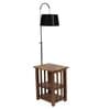Black Fabric Shade Floor Lamp With Brown & Nickel Base