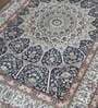 Black Faux Silk Vintage 4 x 6 Feet Hand Woven Carpet -Avioni Collection